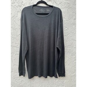 Alex Crane Mens XL 100% European Linen Charcoal Gray Long Sleeve Sun Tee Shirt